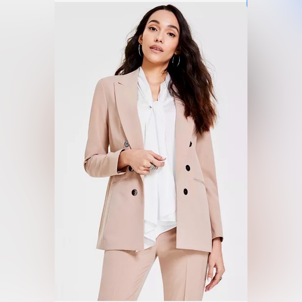 Bar III
Women's Double-Breasted Boyfriend Jacket Color:Barley Field
